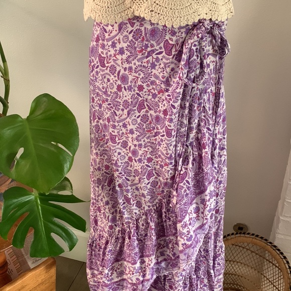 House of Skye purple boho wrap skirt - Picture 4 of 6